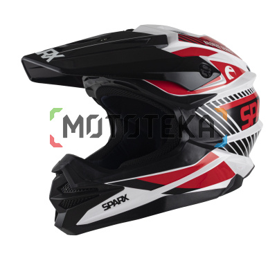 Шлем мото кроссовый SPARX Fenix Gravity (JK6803) бело-красный L